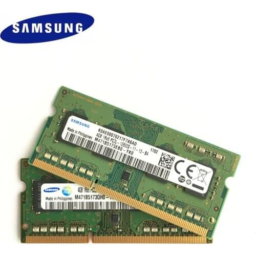 SAMSUNG 8GB (2pcsX4GB) 1Rx8 PC3L-12800S DDR3 1600Mhz 4GB Laptop Memory 4G PC3L 12800S 1600MHZ Notebook Module SODIMM RAM