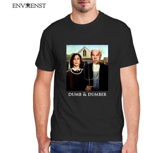 Joe Biden Kamala Harris Dumb and Dumber 2020 T-Shirt Men Clothing Biden Graphic Shirt Vintage Cotton Mens Short Sleeve Tees Tops