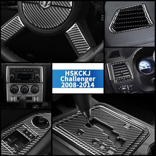 For Dodge Challenger 2008 2009 2010 2012 2013 2014 Carbon Fiber Stickers Central Control Gearshift Dashboard Car Accessories