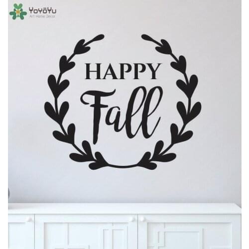 YOYOYU Wall Decal Thanksgiving Wall Stickers Quotes Happy Fall Vinyl Interior Art Mural Home Decor Window Door Removable SY779