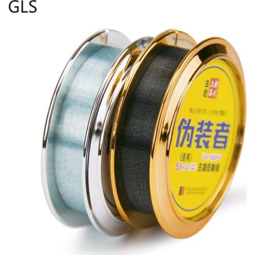 GLS 2021 New Outdoor Super Strong Japan 50M Nylon Fluorocarbon Fishing Tackle Saltwater Bass Monofilament Fishing Line