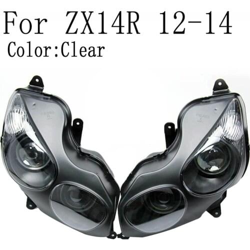 Motorcycle Front Headlight Lamp Assembly For Kawasaki Ninja ZX14R 2012 2013 2014 Clear Lens
