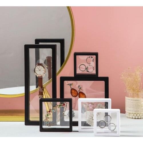 PE Film Jewelry Storage Box Display Portable Packaging Box Case Clear Cover For Watches Sunglass Organizer Jewelry Holder