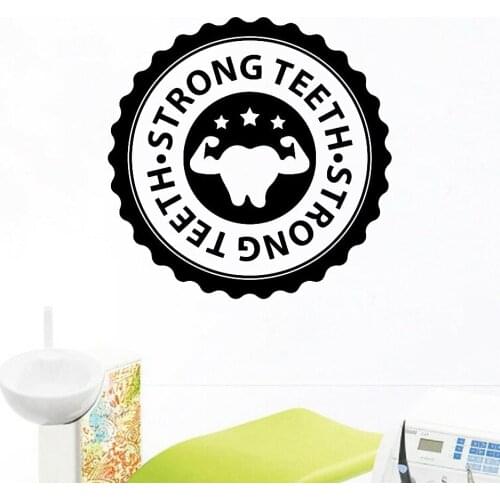 Strong Teeth Wall Decal Dental Art Decorative Stomatology Vinyl Wall Sticker Home Decoration Accessories For Bathroom Z520