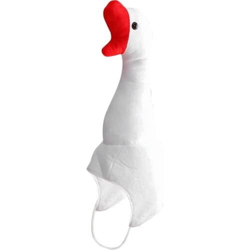 Warm Plush White Goose Earflap Hat Party Cute Cosplay Dress Up Costume Cap