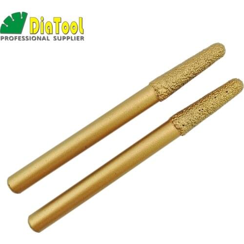 SHDIATOOL 2pcs 8-6/30MM CNC taper ball-end cutter Vaccum Brazed Diamond rotary burrs carving tools granite marble engraving bits