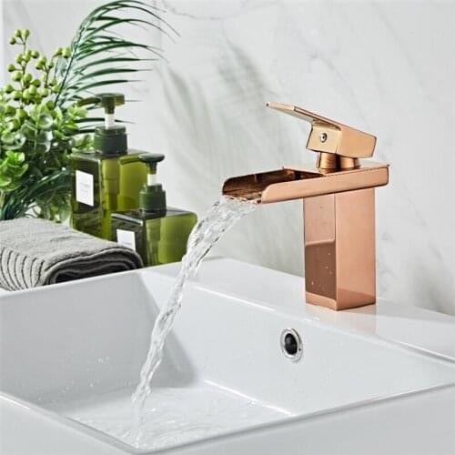 Basin Faucets Elegant Bathroom Faucet Hot and Cold Water Basin Mixer Tap Chrome Finish Brass Toilet Sink Water Crane Rose Gold