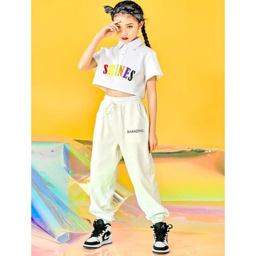 High-quality 2021 new childrens costumes hip-hop girls hip-hop suits dance jazz dance costumes childrens catwalk fashion cloth