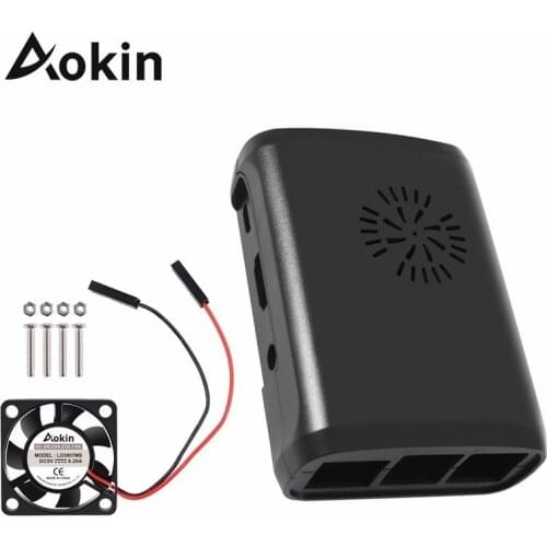 Aokin for Raspberry Protective Case ABS Shell Cover With Mini Cooling Fan for Raspberry Pi 2 Raspberry Pi Model B Plus