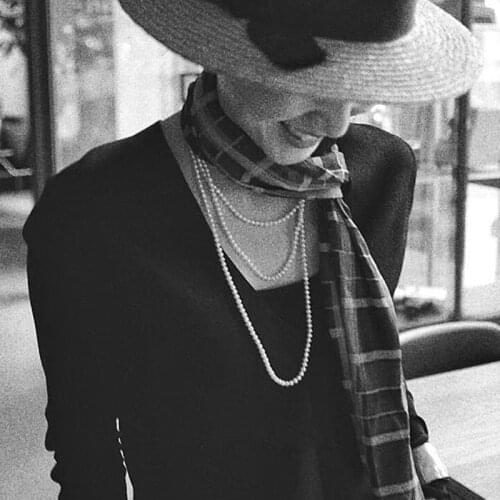 Fashion Long Multi-layer Natural Freshwater Pearl Neckalce For Women, Real white Small Pearl Necklace wdding Gift Jewelry