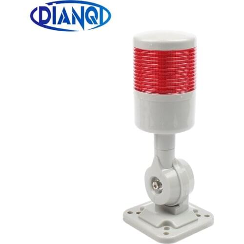 1 layer Rotatable 180 Stack light Red warning light industrial for CNC machine DC 24V 12V AC 220V 110V Steady flashing light LED