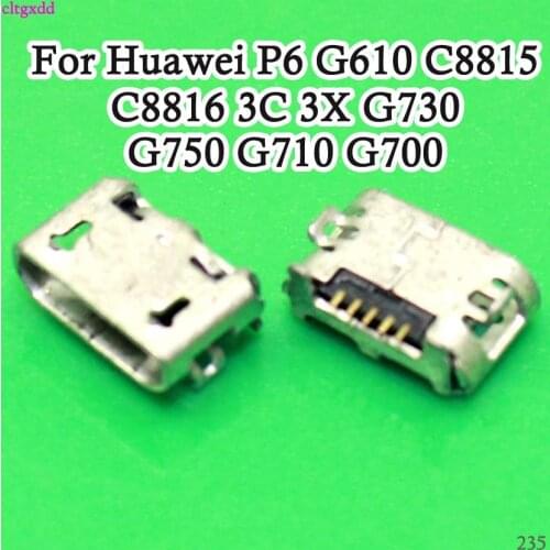 20PCS/Lot Micro Usb Charge Dock Socket Port Jack For Huawei P6 G610 C8815 C8816 3C 3X G730 G750 G710 G700 Charging Connector
