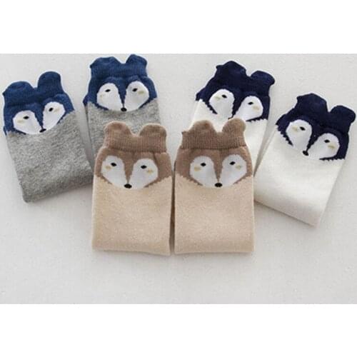 3 Pairs/lot Cotton Baby Infant Spring Summer Socks 3d Ears Fox Sox Toddler Bebe Nonslip Socks Anti-slip