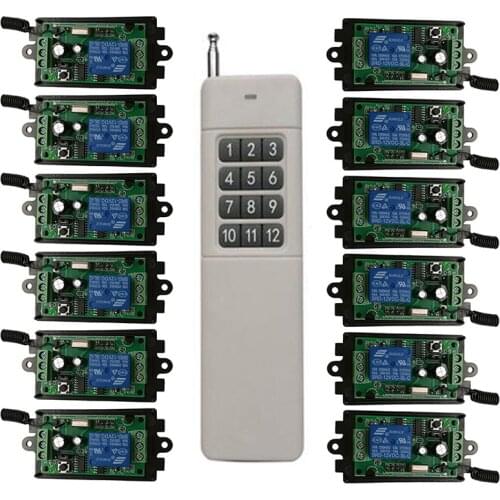 433MHZ 3000M Long Range DC12V 1CH RF Wireless Remote Control Switch System Transmitter+Receiver lamp/Garage Doors/ shutters
