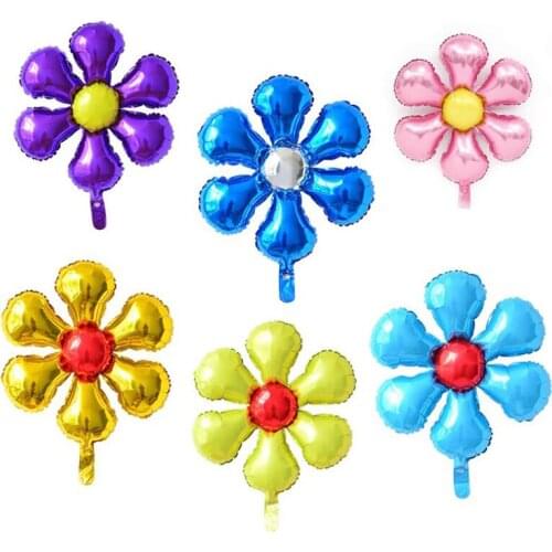 5pcs/lot 18inch Six Petals Heart Shape Flowers Helium Foil Balloons Foil Globo Wedding Favors Birthday Party Decorations Balloon