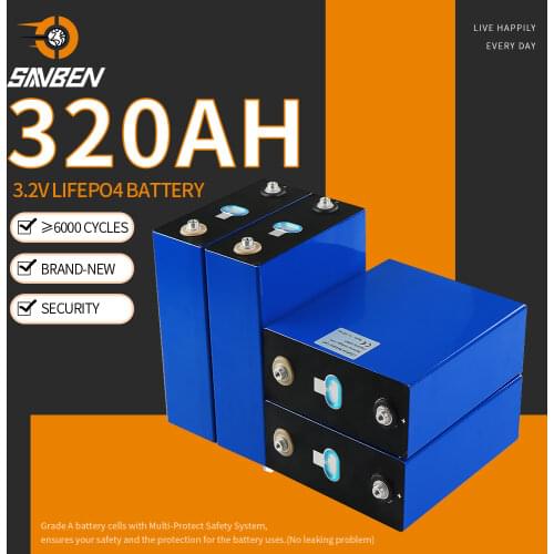 3.2V 310AH cells BRAND NEW 48V Lifepo4 320AH battery Grade A DIY 12V 24V Rechargeable Battery Pack EU US Tax Free With Busbars