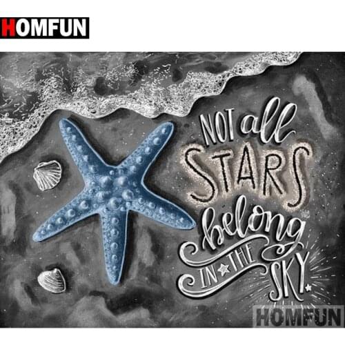 HOMFUN Full Square/Round Drill 5D DIY Diamond Painting "Letter star" 3D Embroidery Cross Stitch 5D Home Decor A13724
