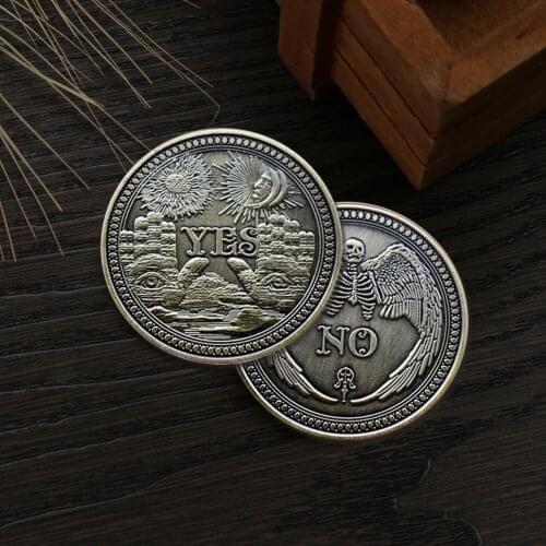 Antique Make Gothic Prediction Decision YES NO Ouija Souvenir Alloy Coin Double Sided Commemorative Collection Lucky Dollar prop