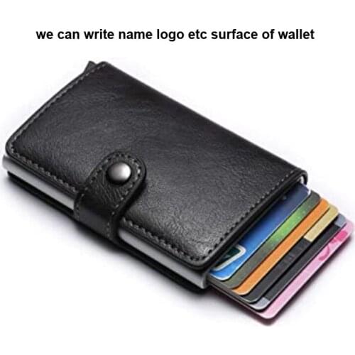 Automatic Mechanism Coin Partition Wallet RFID Protection RFID Anti Contactless Drawing personalized wallet