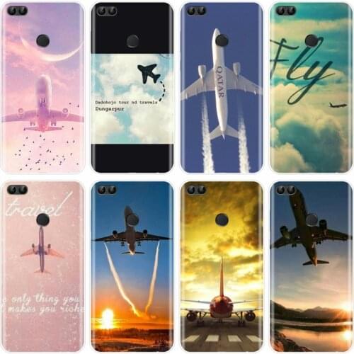 The airplane flying into the sunset Cover TPU Phone Case For Huawei P9 P10 P20 PLUS P20 P30 PRO P8 P9 P10 P20 P30 lite P smart
