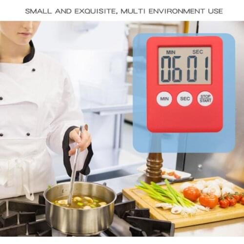 LCD Digital Screen Kitchen Timer Square Cooking Countdown Alarm Magnet Clock FBE3