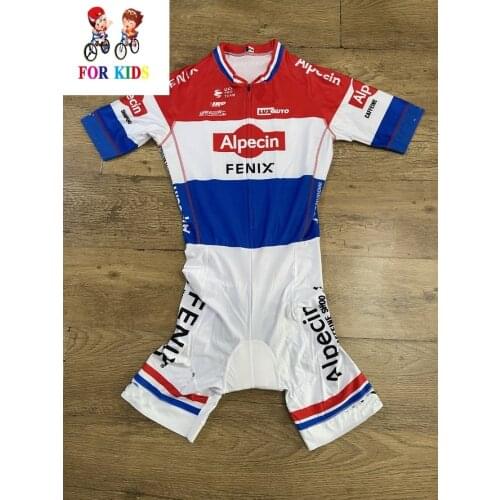 KIDS LASER CUT Skinsuit 2021 ALPECIN FENIX TEAM Children Bodysuit SHORT Cycling Jersey Bike Clothing Maillot Ropa Ciclismo