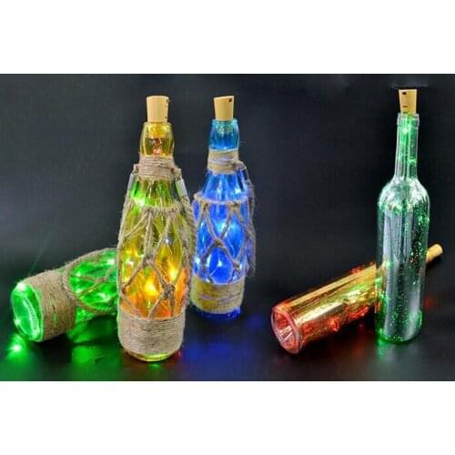 Cork Shaped Bottle Stopper Light Garland Wine LED battery Copper Wire String Lights Christmas Party Supplies Wedding Halloween