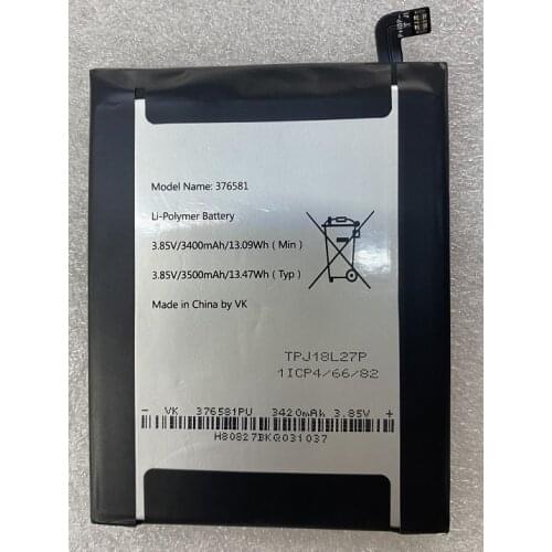 HST New Battery 3400mAh/3500mAh 376581 Battery For Wiko 1ICP4/66/68 TPJ18L27P Mobile Phone Batteries