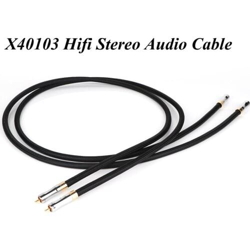 X40103 Pair Gold Plated RCA Interconnect Audio Cable Analog Hifi Stereo Audio Cable Pure Copper Phono RCA Cable For Home Theater
