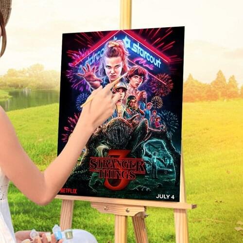 Stranger Things Paint By Numbers Complete Kit Oil Paints 50*70 Canvas Painting Decoration For Adults For Drawing Art