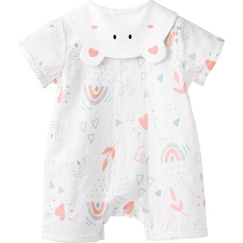 Pureborn Newborn Baby Romper Cartoon Puppy Bear Breathable Cotton Baby Clothes Summer Baby Boy Girl Outfit Playsuit