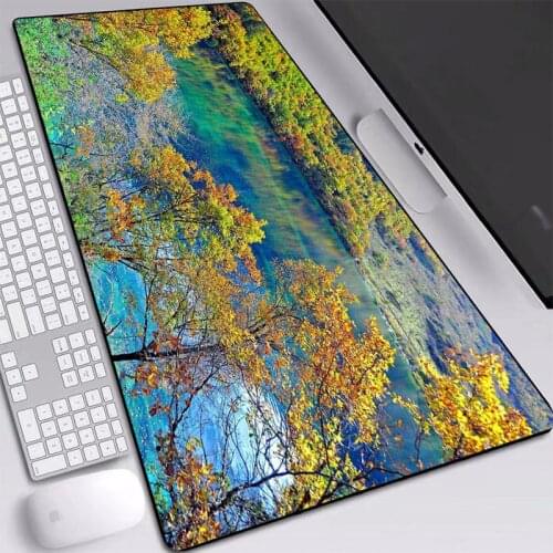 Mouse Pad Large Turquoise Lake Precision Hemming Nature Softy Rubber Full Desk Mats for Notebook Laptop Gamer Mousepad