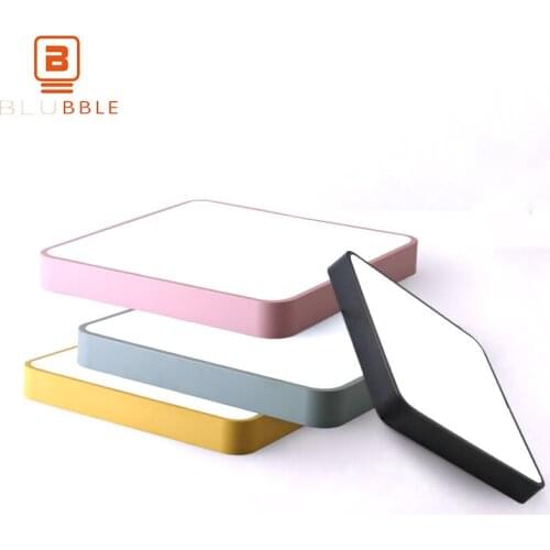 BLUBBLE Macaroon Square Ceiling Lamp AC 110-240V Dormitory LED Lampara Techo Home Lighting Surface Mounted Remote Ceiling Lights