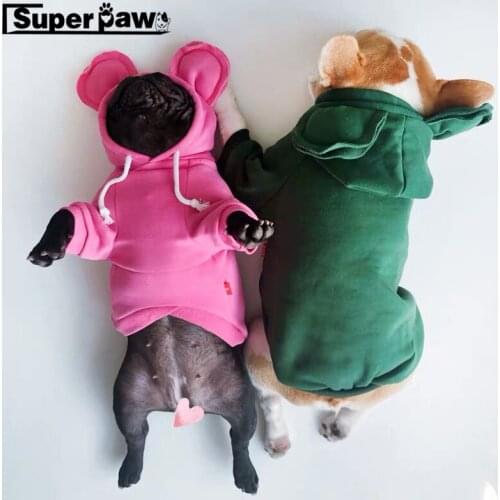 Fashion Pet Dog Hoodie Dog Winter Warm Clothes Puppy Parent-Child Outfit French Bulldog Cat Teddy Jacket Coat Dogs Costume XQC22