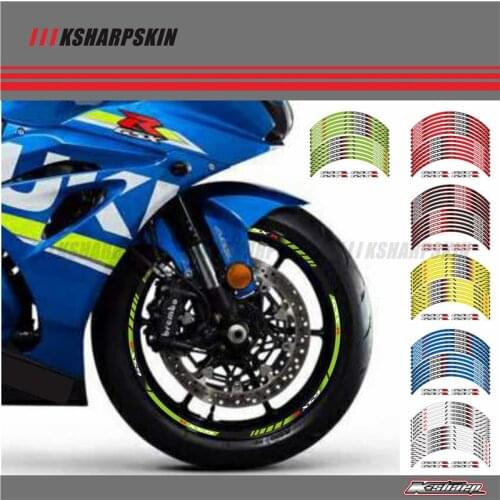 Motorcycle Wheel Rim Decals Wheel Reflective Stickers Stripes For Suzuki GSXR