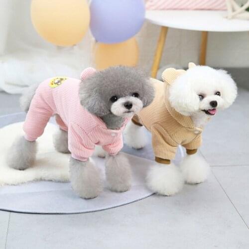 Dog Clothes Autumn and Winter Clothes Teddy Small Dog Pet Clothes Winter 21 Corduroy Four-legged Cotton Clothes Pet Clothes