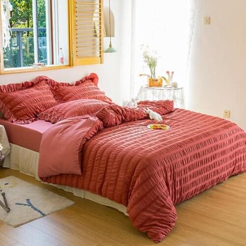 Queen Size Duvet Cover For Bedroom King Size Bubble Fabric Bed Linen Set And Pillowcase For Double Bed Dekbedovertrek 240x220