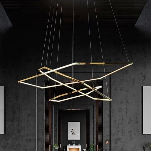 Nordic Geometry Titanium Plated Stainless Steel Hexagonal with Acrylic Shade LED Wire Pendant Lights Hall Living Room droplight