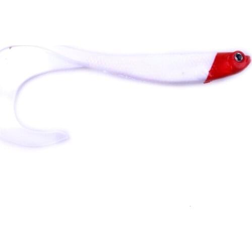 10pcs Long Tail Luminous Soft Fishing Lure 3D Fish Eyes Grub Worm Lures Winter Swimbaits Soft Bait 11.5cm 9g Fly Fishing Bait