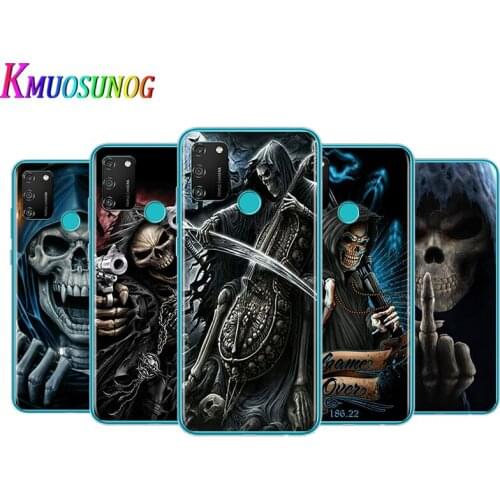 Transparent Cover Grim Reaper Skull Skeleton For Honor V30 View 20 V20 30i 30S 30 20S 20E 20i 20 Lite Pro Plus Phone Case