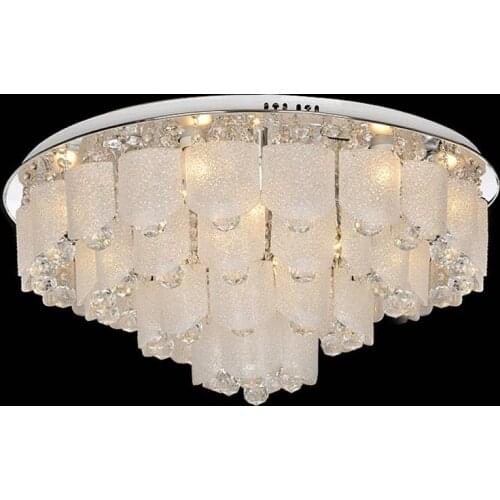 Luxury Modern Crystal Living Room Ceiling Light Round Top Plate Study Room Ceiling Lamp Restaurant Hotel Lobby Ceiling Fixture