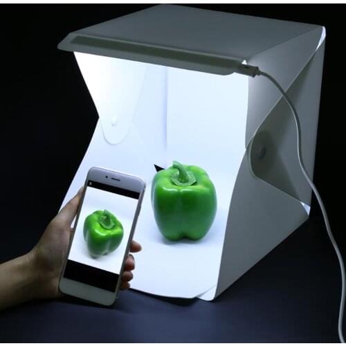 Mini Folding Lightbox Photography Photo Studio Softbox 2 Panel LED Light Soft Box Photo Background Kit Light box for DSLR Camera
