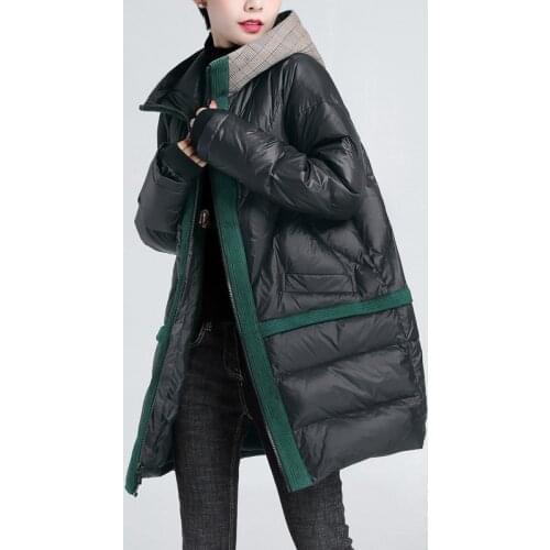 Thick Hooded Parkas Women 2021 Fashion Korean Loose White duck down Women Outerwear Plus size Windproof Female Warm Down Coats