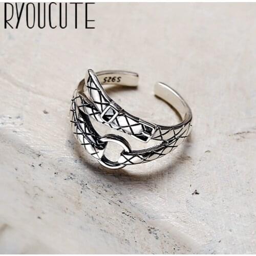 Punk Vintage Belt Ring For Women Men Adjustable Size Geometric Rings Exquisite Creative Jewelry Wholesale 2021