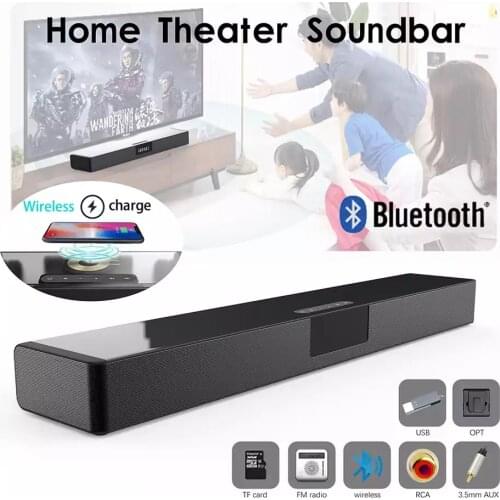 Home Theater Sound Bar TV Echo Wall Wireless Bluetooth Speaker Subwoofer 4D Stereo with Wireless Charging Function caixa de som