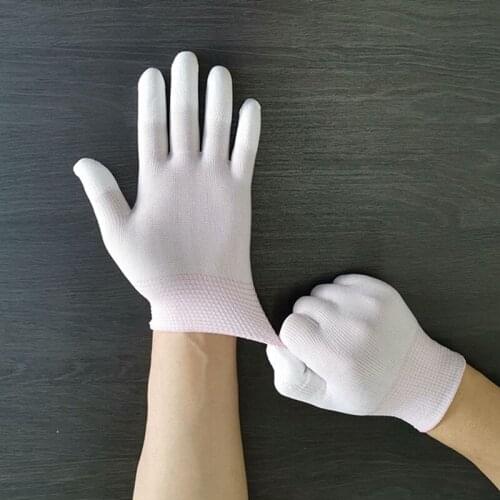 1Pair Antistatic Gloves Anti Static ESD Electronic Working Gloves Pu Finger Coated Finger PC Antiskid for Finger Protection