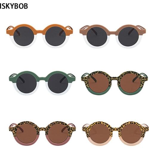 1pcs Kids Sunglasses Leopard Eyewear Children Glasses Eyewear Boys Girls Goggle Fashion Round Frame Sunglasses Wild Eyewear