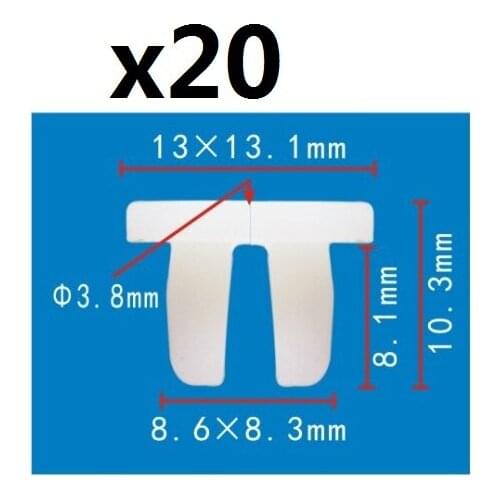 20pcs Screw Nylon Grommet Nut Clip Snap Fastener MAZDA 9991-00-601 for Honda 75521-611-000 , 96706-P0105