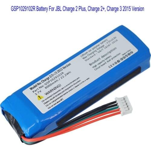 1x New Replacement GSP1029102R 6000mah Battery for JBL Charge 2 Plus Charge 2+ charge 3 2015 Version Speaker battery