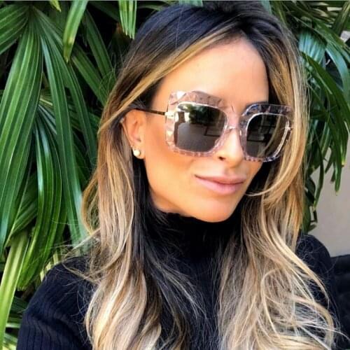2019 Vintage Fashion Luxury Sunglasses For Women Oversize Square Designer Ladies Sun Glasses Summer New Brand Shades